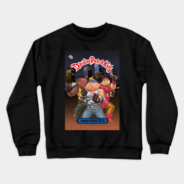 Day One Patch Kids 039 ( Rowdy Routes ) Crewneck Sweatshirt by RottenTanuki